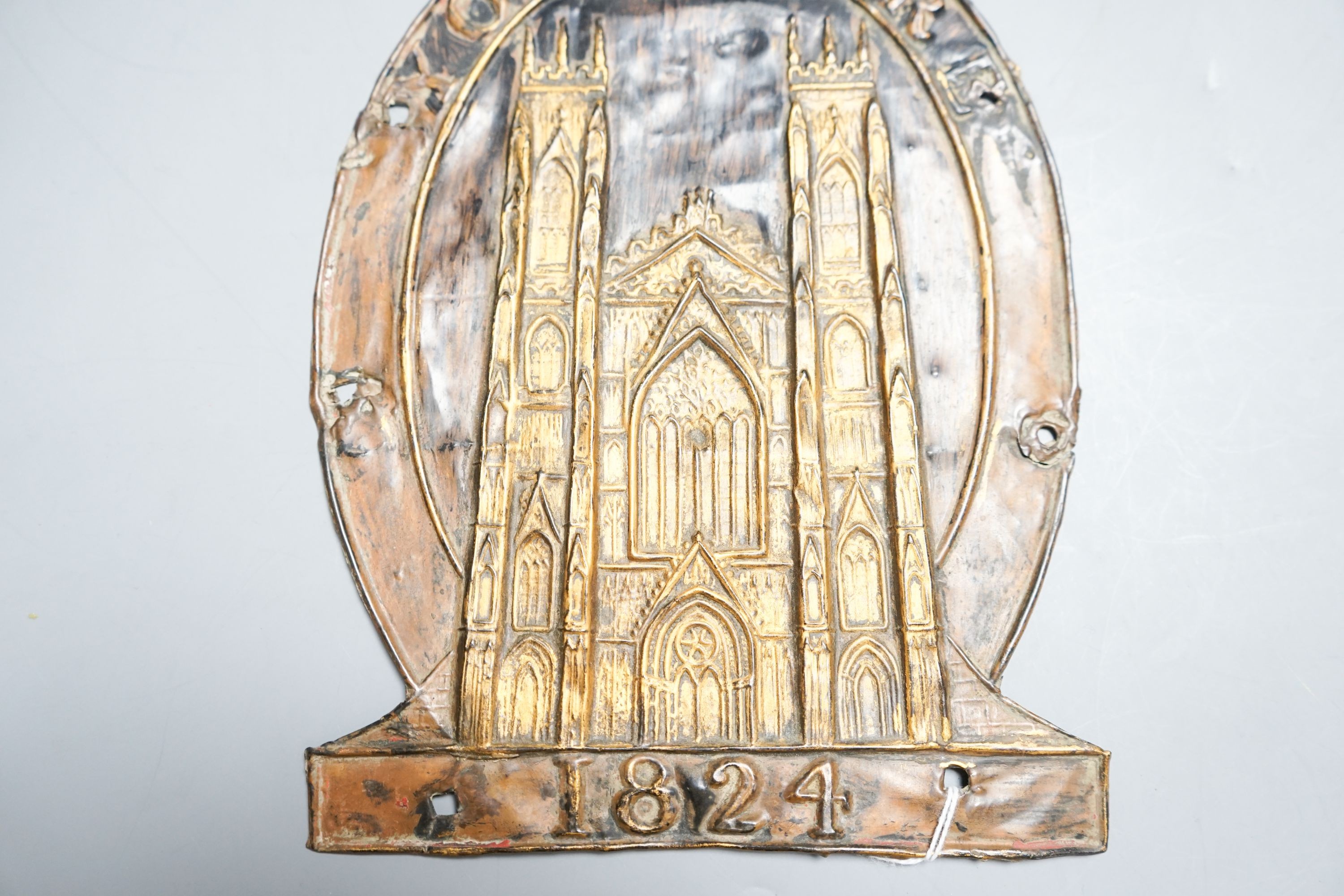 A Yorkshire Insurance copper fire plaque, 24cm